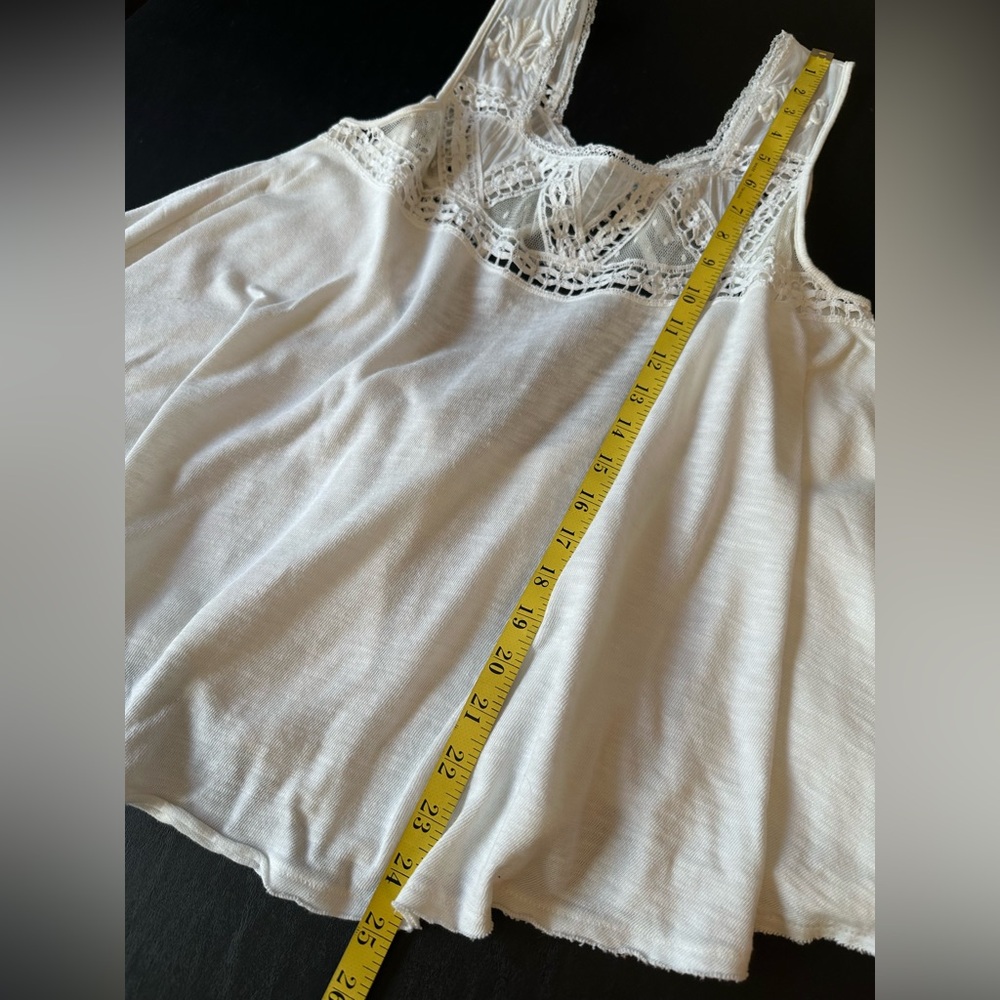 FREE PEOPLE Costa Mesh Babydoll Tank Top Shirt Medium - Picture 7 of 7
